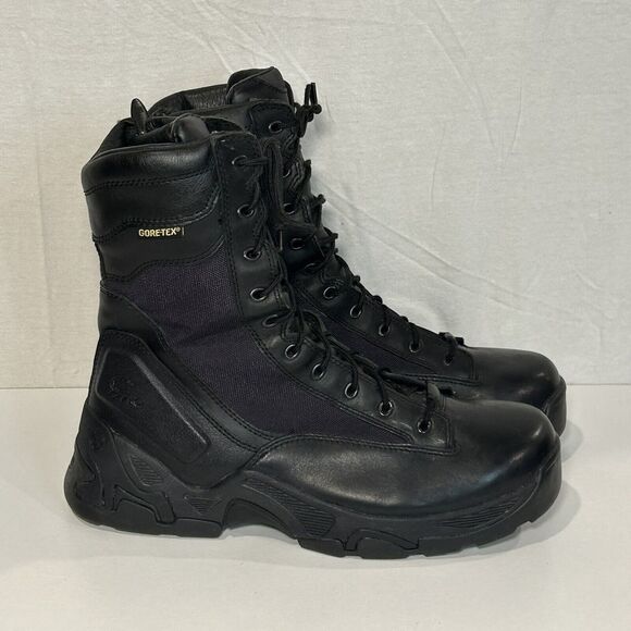 DANNER TELSON 8" Side Zip GTX Black Leather Military Tactical Boots Men’s 12D - Picture 1 of 7